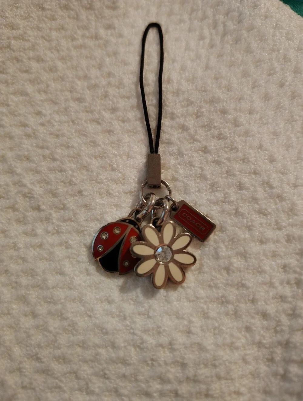 Vintage Coach Ladybug & Daisy Phone Charm